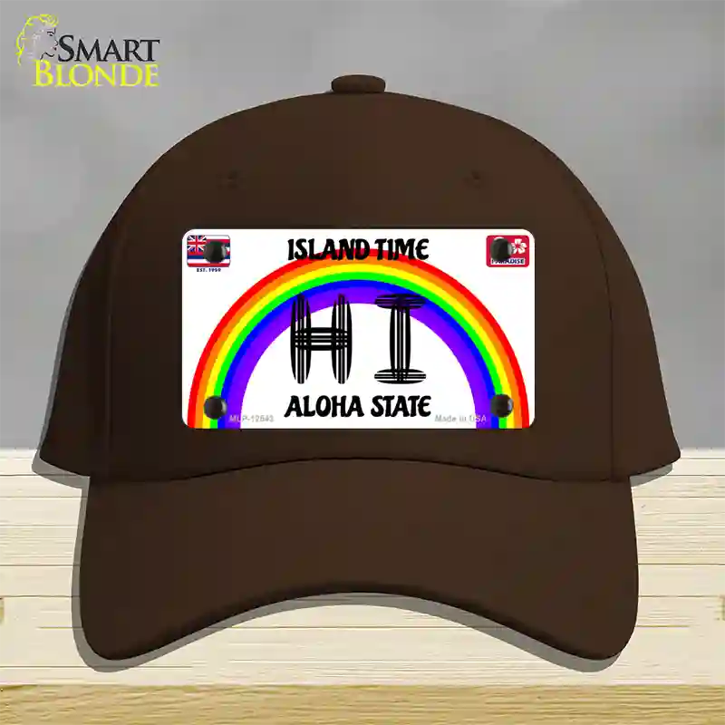 Hawaii Surfboard Novelty License Plate Hat Cotton / Dark Brown