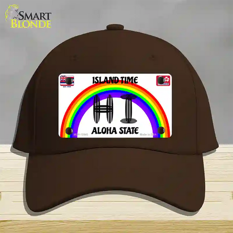 Hawaii Surfboard Novelty License Plate Hat Cotton / Dark Brown