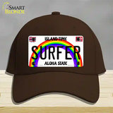 Surfer Hawaii Novelty License Plate Hat Cotton / Dark Brown