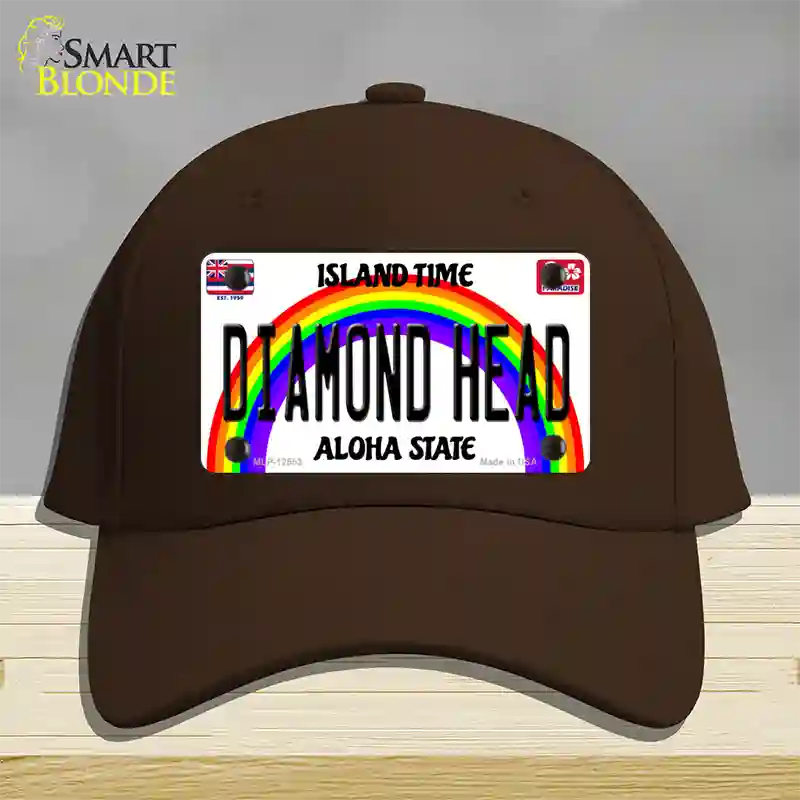 Diamond Head Hawaii Novelty License Plate Hat Cotton / Dark Brown