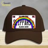 Slippahs Hawaii Novelty License Plate Hat Cotton / Dark Brown