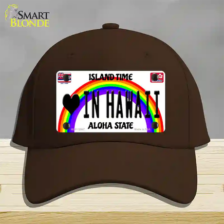 Love In Hawaii Novelty License Plate Hat Cotton / Dark Brown