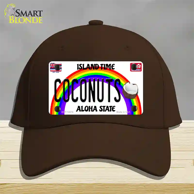 Coconuts Hawaii Novelty License Plate Hat Cotton / Dark Brown