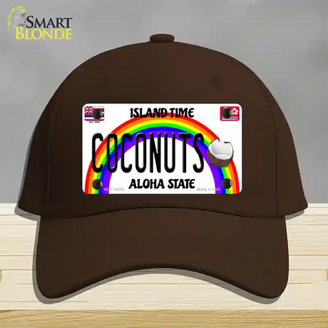 Coconuts Hawaii Novelty License Plate Hat Cotton / Dark Brown