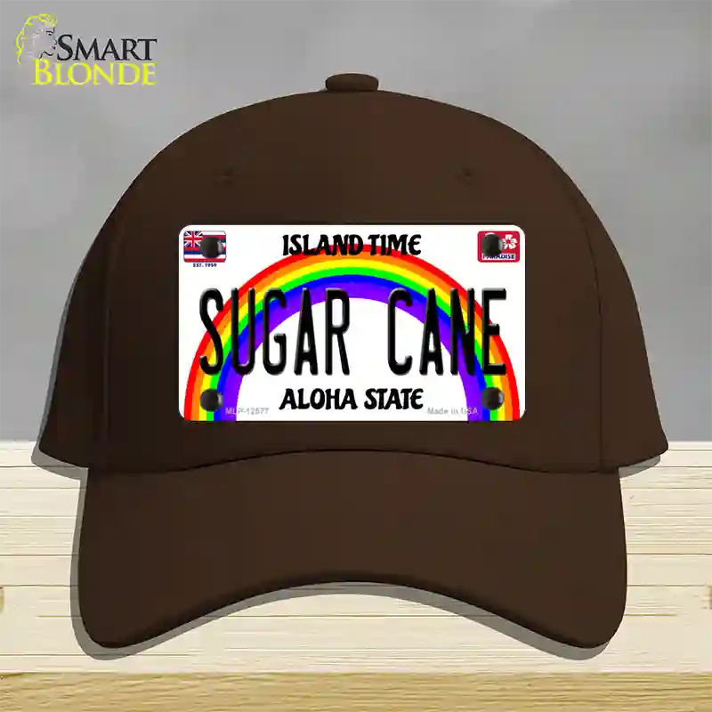 Sugar Cane Hawaii Novelty License Plate Hat Cotton / Dark Brown