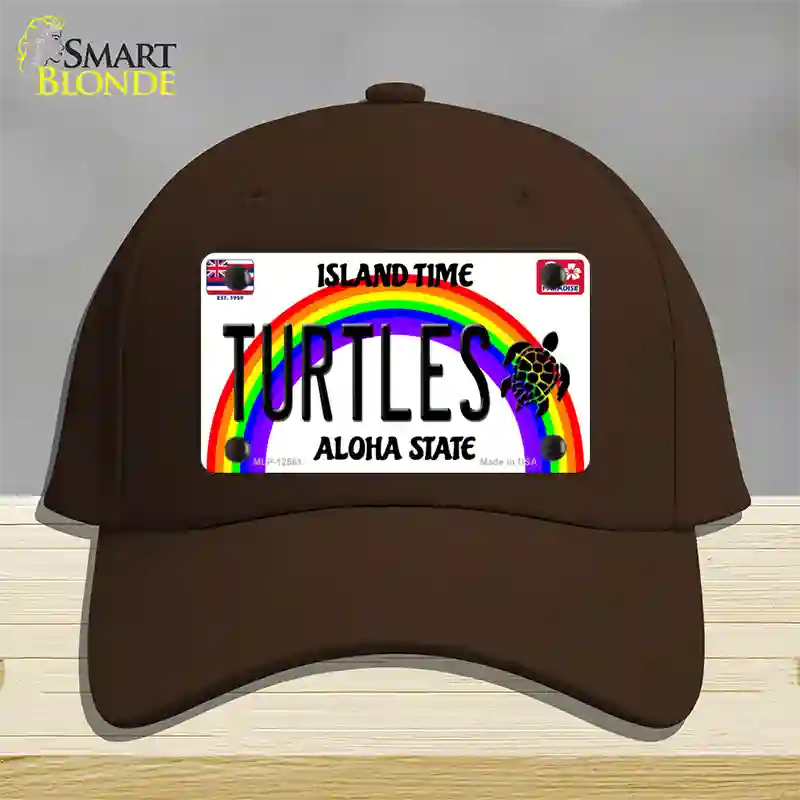 Turtles Hawaii Novelty License Plate Hat Cotton / Dark Brown