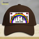 Happy Hour Hawaii Novelty License Plate Hat Cotton / Dark Brown