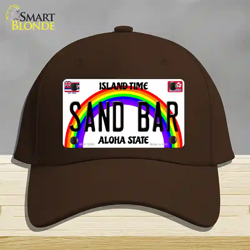 Sand Bar Hawaii Novelty License Plate Hat Cotton / Dark Brown