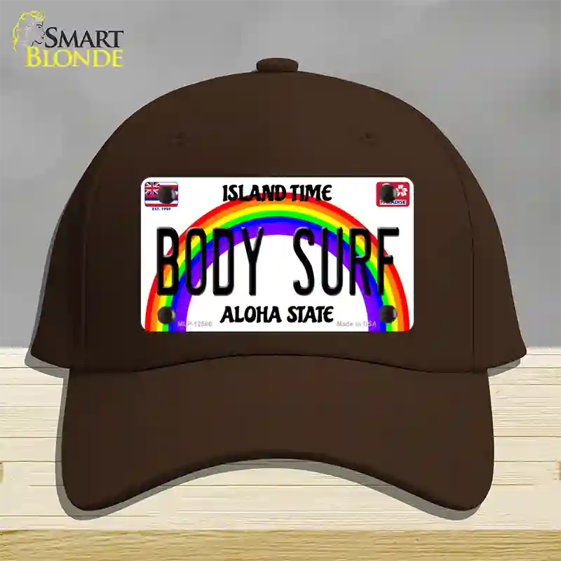 Body Surf Hawaii Novelty License Plate Hat Cotton / Dark Brown