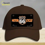 Route 66 Motorcycles Novelty License Plate Hat Cotton / Dark Brown