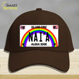 Naia Hawaii Novelty License Plate Hat Cotton / Dark Brown