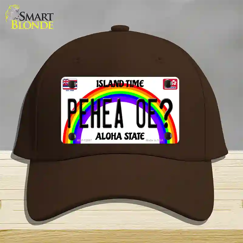 Pehea Oe Hawaii Novelty License Plate Hat Cotton / Dark Brown