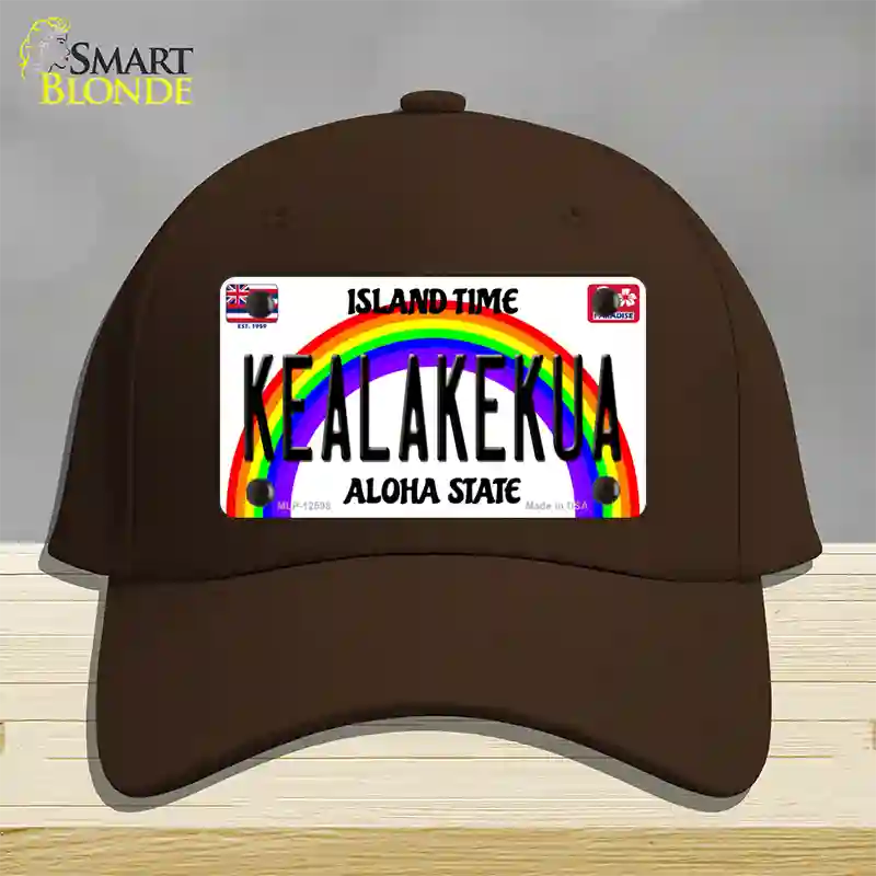 Kealakekua Hawaii Novelty License Plate Hat Cotton / Dark Brown