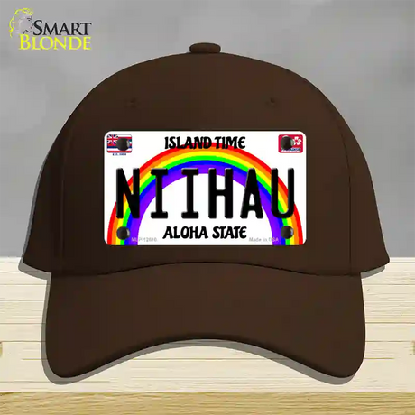 Niihau Hawaii Novelty License Plate Hat Cotton / Dark Brown