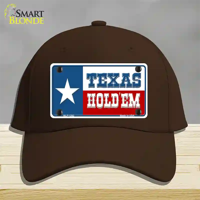 Texas Hold Em Novelty License Plate Hat Cotton / Dark Brown