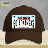 Go Arkansas Novelty License Plate Hat Cotton / Dark Brown