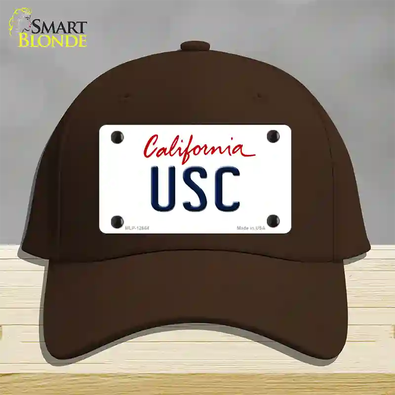 USC Novelty License Plate Hat Cotton / Dark Brown