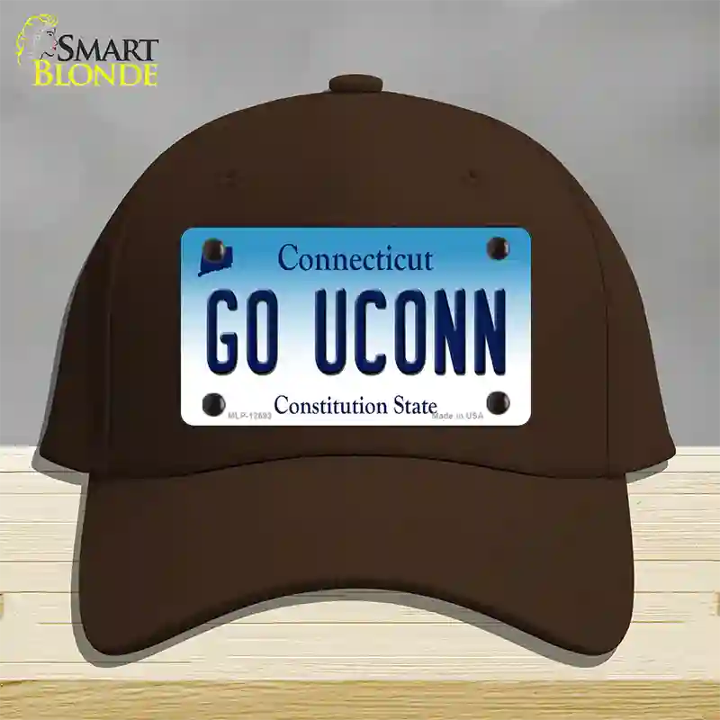 Go UConn Novelty License Plate Hat Cotton / Dark Brown