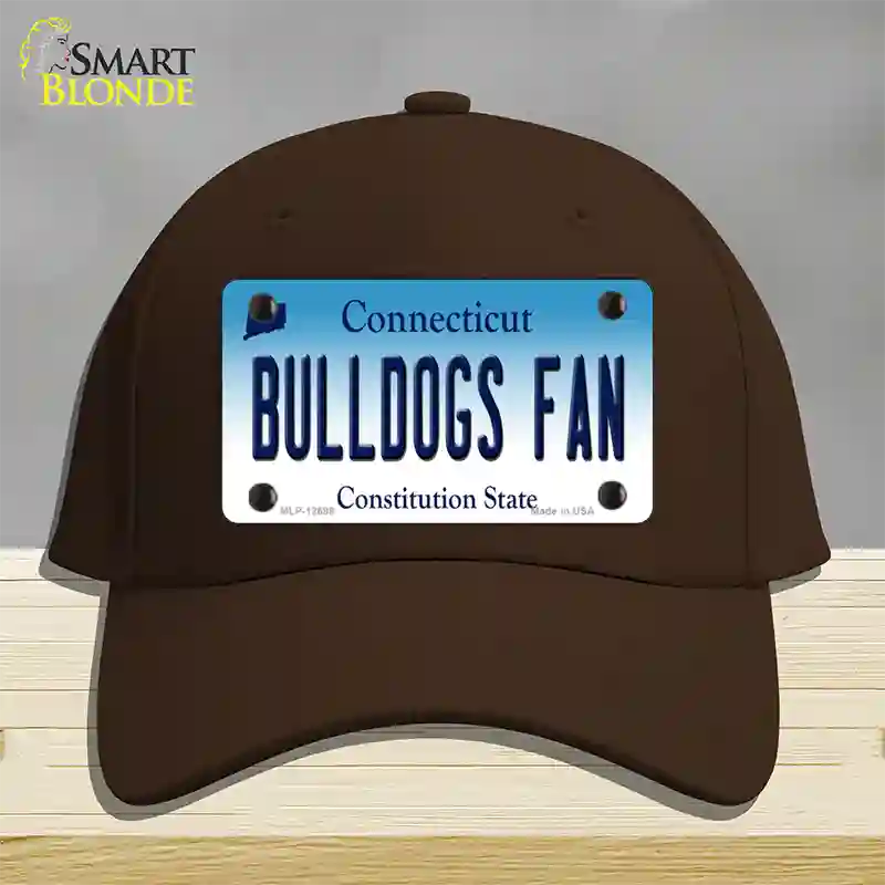 Bulldogs Fan Connecticut Novelty License Plate Hat Cotton / Dark Brown