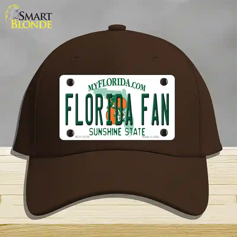 Florida Fan Novelty License Plate Hat Cotton / Dark Brown