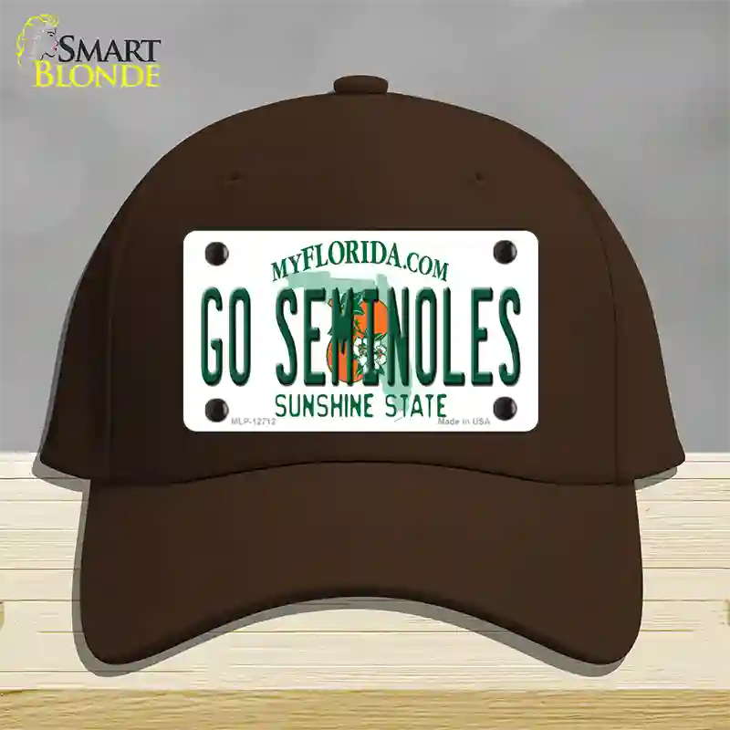 Go Seminoles Novelty License Plate Hat Cotton / Dark Brown