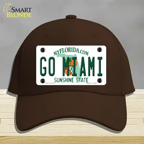 Go Miami Novelty License Plate Hat Cotton / Dark Brown