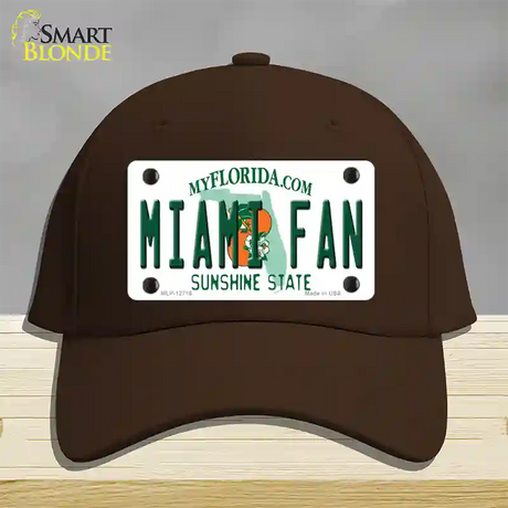 Miami Fan Novelty License Plate Hat Cotton / Dark Brown