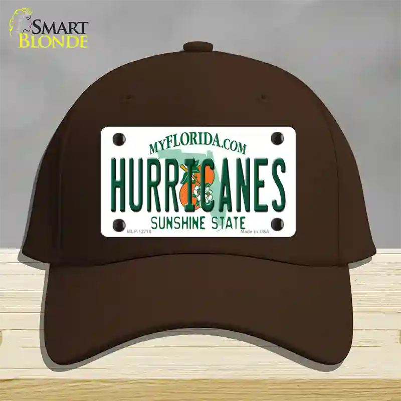 Hurricanes Novelty License Plate Hat Cotton / Dark Brown