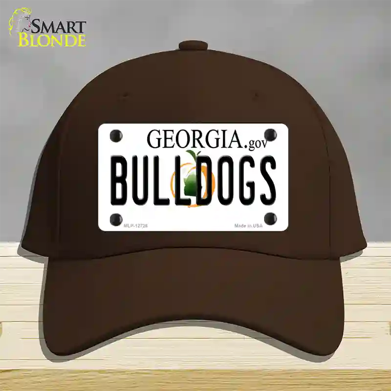 Bulldogs Georgia Peach Novelty License Plate Hat Cotton / Dark Brown