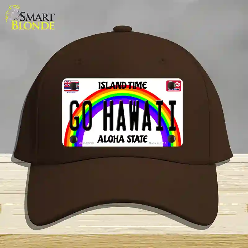 Go Hawaii Novelty License Plate Hat Cotton / Dark Brown