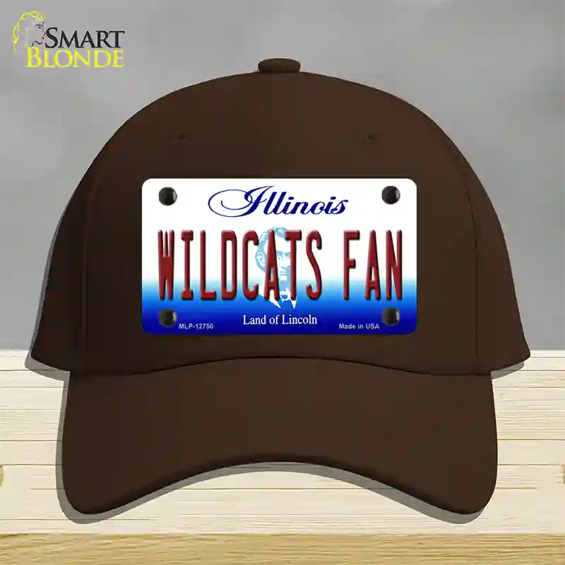 Wildcats Fan Illinois Novelty License Plate Hat Cotton / Dark Brown