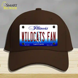 Wildcats Fan Illinois Novelty License Plate Hat Cotton / Dark Brown