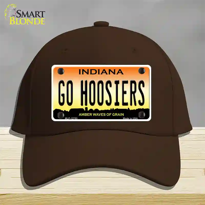 Go Hoosiers Novelty License Plate Hat Tag Cotton / Dark Brown