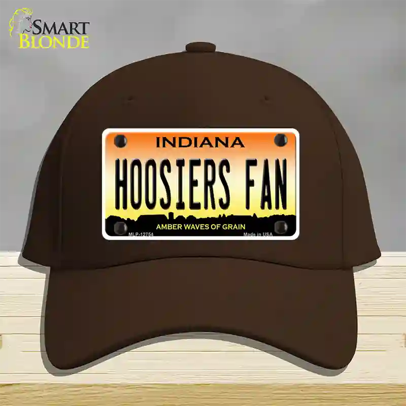 Hoosiers Fan Novelty License Plate Hat Tag Cotton / Dark Brown