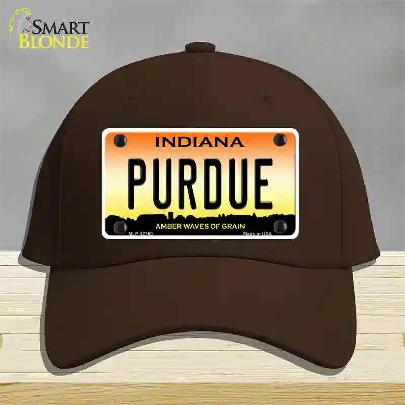 Purdue Novelty License Plate Hat Tag Cotton / Dark Brown