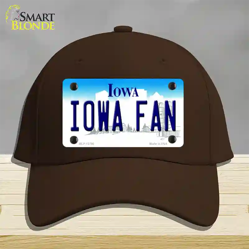 Iowa Fan Novelty License Plate Hat Tag Cotton / Dark Brown