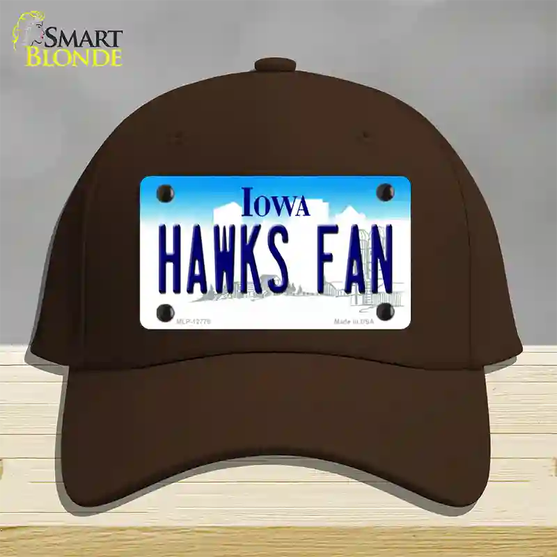 Hawks Fan Novelty License Plate Hat Tag Cotton / Dark Brown