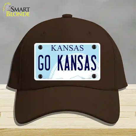 Go Kansas Novelty License Plate Hat Tag Cotton / Dark Brown