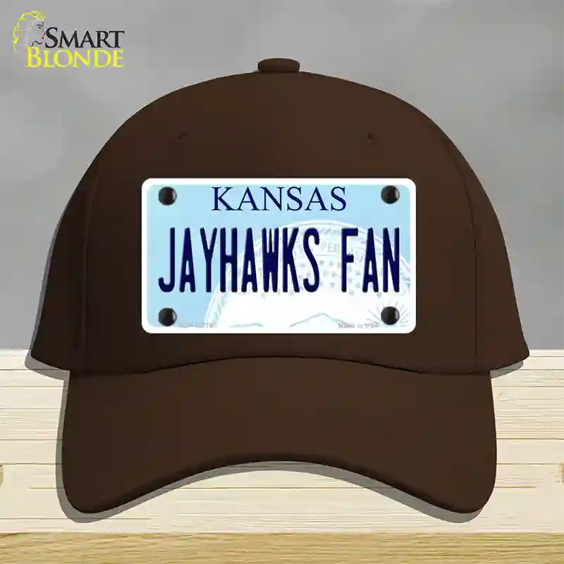 Jayhawks Fan Novelty License Plate Hat Tag Cotton / Dark Brown