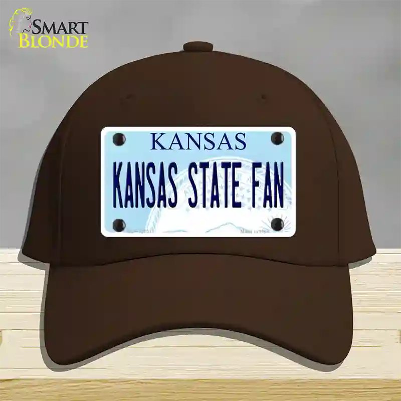 Kansas State Fan Novelty License Plate Hat Tag Cotton / Dark Brown