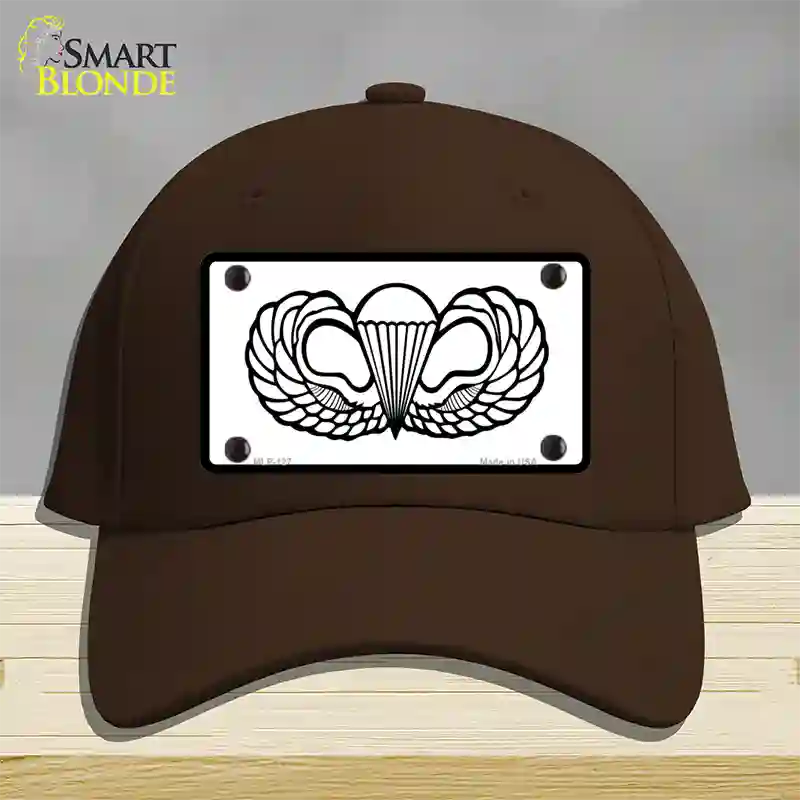 Parachute Badge Novelty License Plate Hat Cotton / Dark Brown