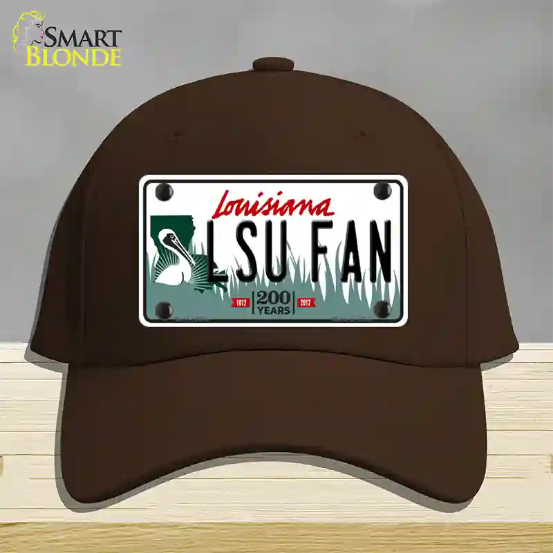 LSU Fan Novelty License Plate Hat Tag Cotton / Dark Brown