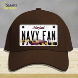 Navy Fan Novelty License Plate Hat Tag Cotton / Dark Brown