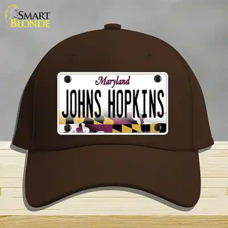 Johns Hopkins Novelty License Plate Hat Tag Cotton / Dark Brown