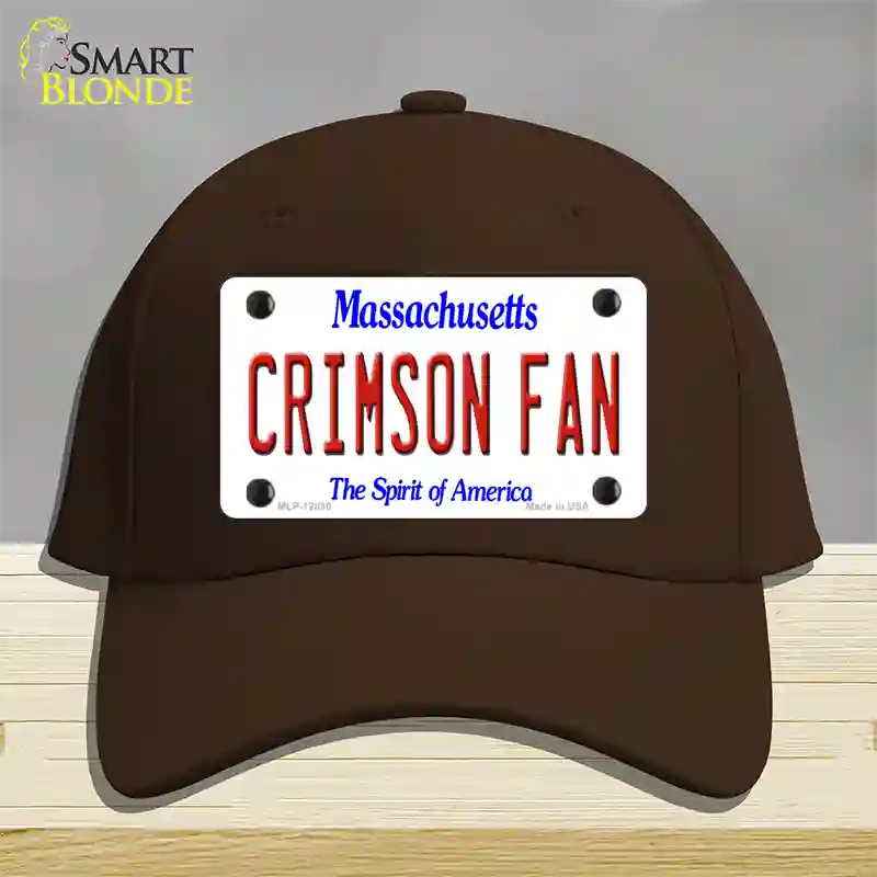 Crimson Fan Novelty License Plate Hat Cotton / Dark Brown