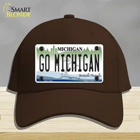 Go Michigan Novelty License Plate Hat Cotton / Dark Brown