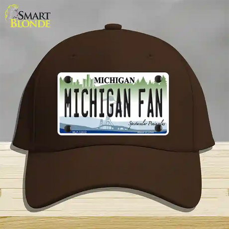 Michigan Fan Novelty License Plate Hat Cotton / Dark Brown