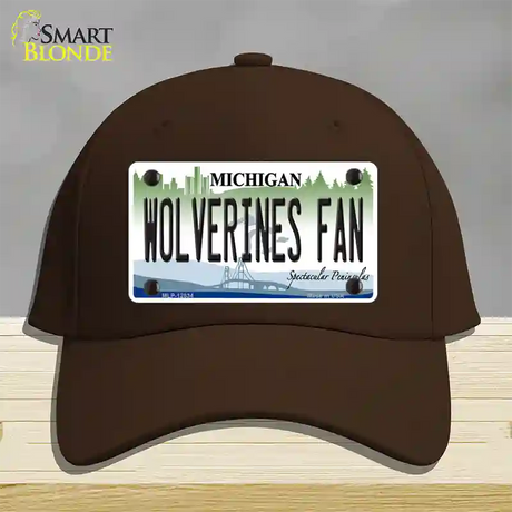 Wolverines Fan Novelty License Plate Hat Cotton / Dark Brown