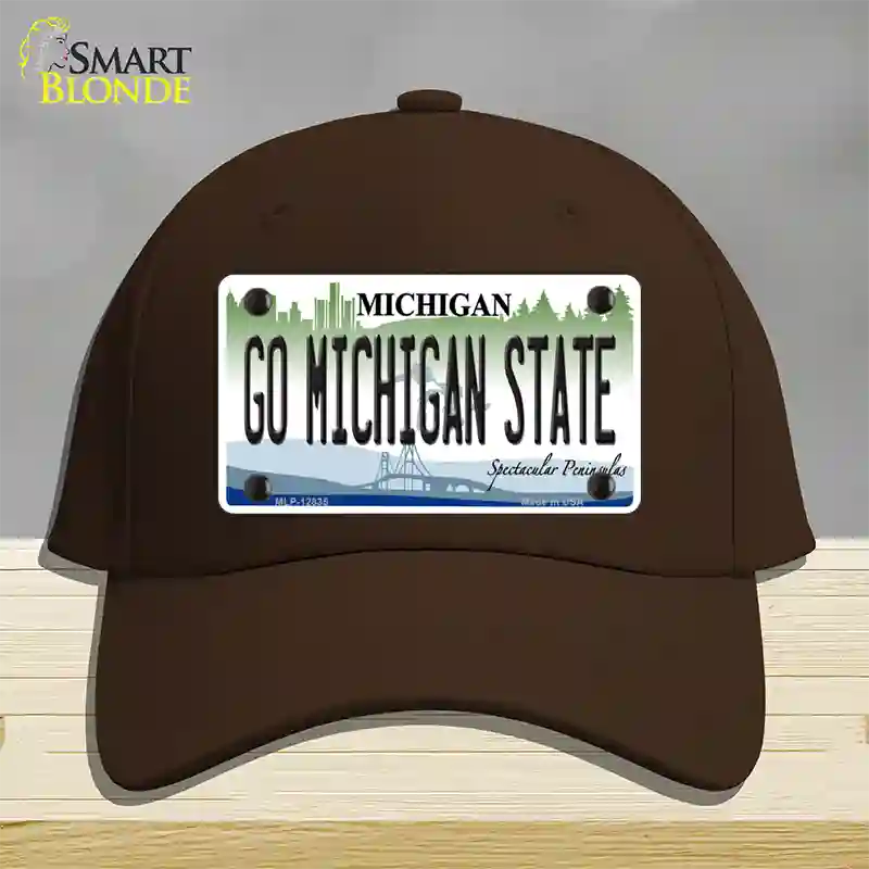 Go Michigan State Novelty License Plate Hat Cotton / Dark Brown