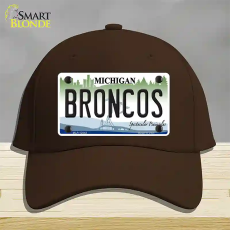 Broncos Michigan Novelty License Plate Hat Cotton / Dark Brown